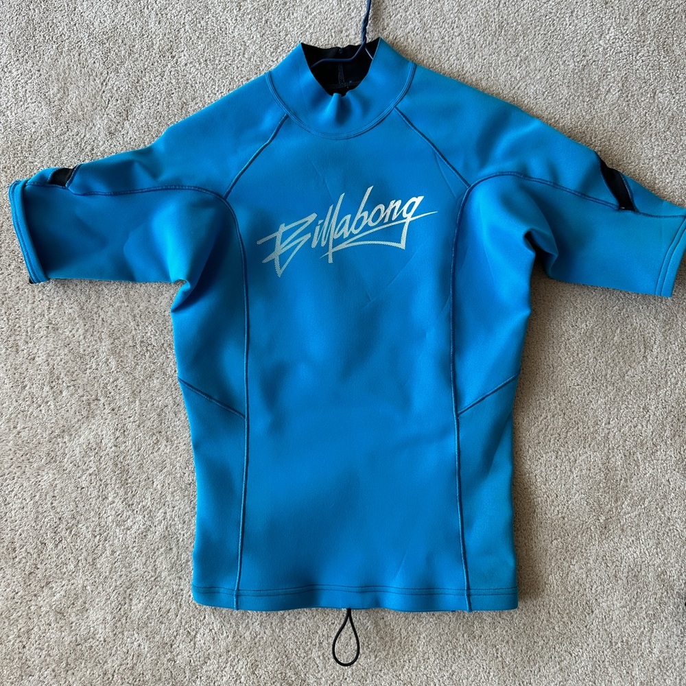 Billabong Blue Rashguard Swim Shirt with Short Sleeves
